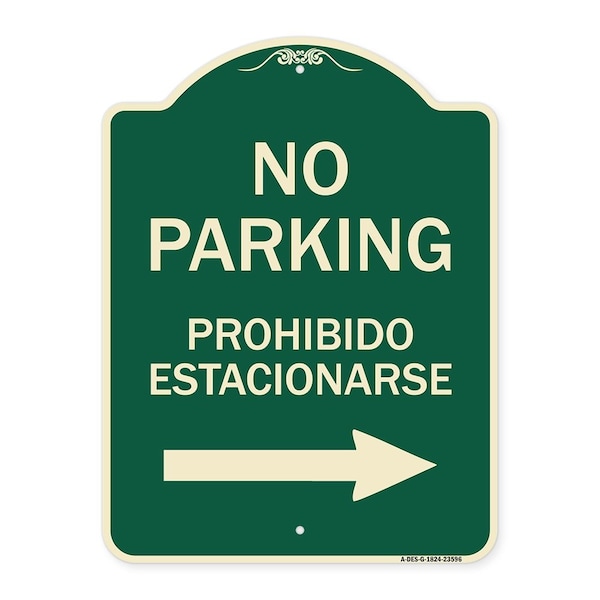 Signmission No Parking Prohibido Estacionarse W/ Left Arrow Heavy-Gauge Aluminum Sign, 24" x 18", G-1824-23596 A-DES-G-1824-23596 - main